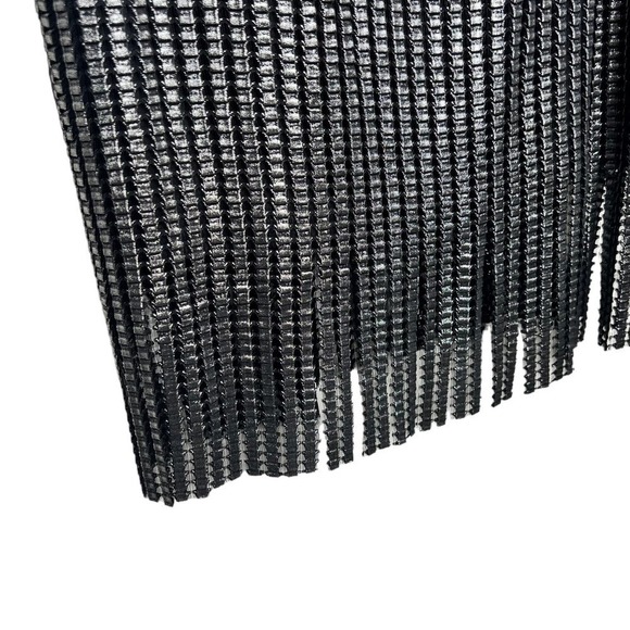 New Women’s Sho By Tadashi Shoji Metallic Textured Fringe Minidress Size 10 - Picture 5 of 9